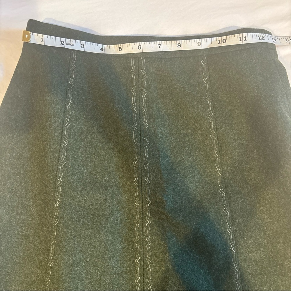 Retro 1970s Bavarian Wool Skirt Dk Green Oktoberfest Alpine  A-Line Sz 26 - Picture 11 of 14